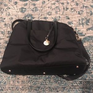 Black/lavender/gold Lo & Sons OG nylon travel bag